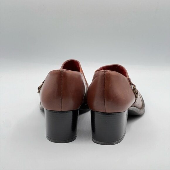 Naturalizer womens Brown Loafer slip on heels Sz 8M - Picture 5 of 11